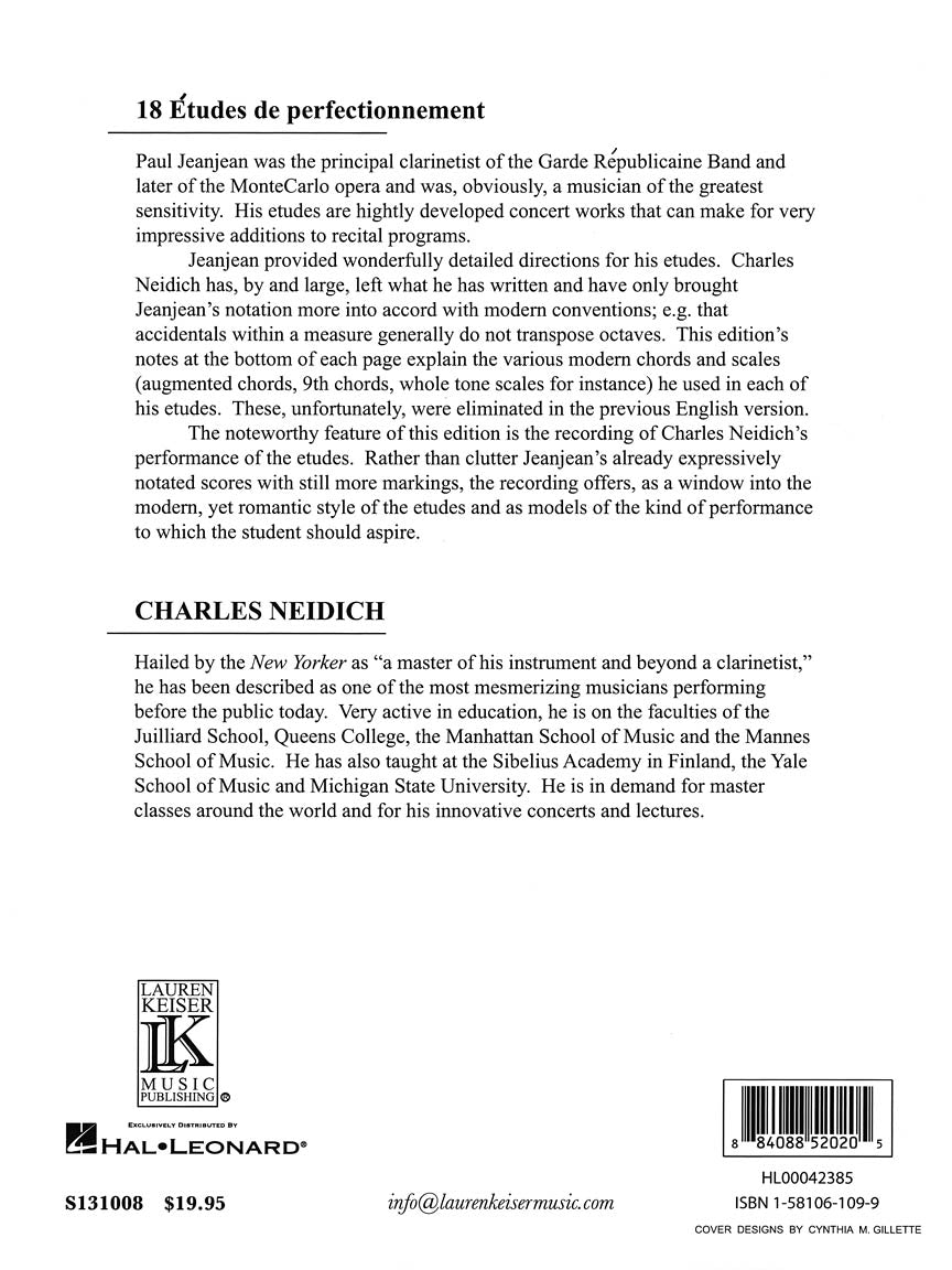 Jeanjean 18 Advanced Etudes