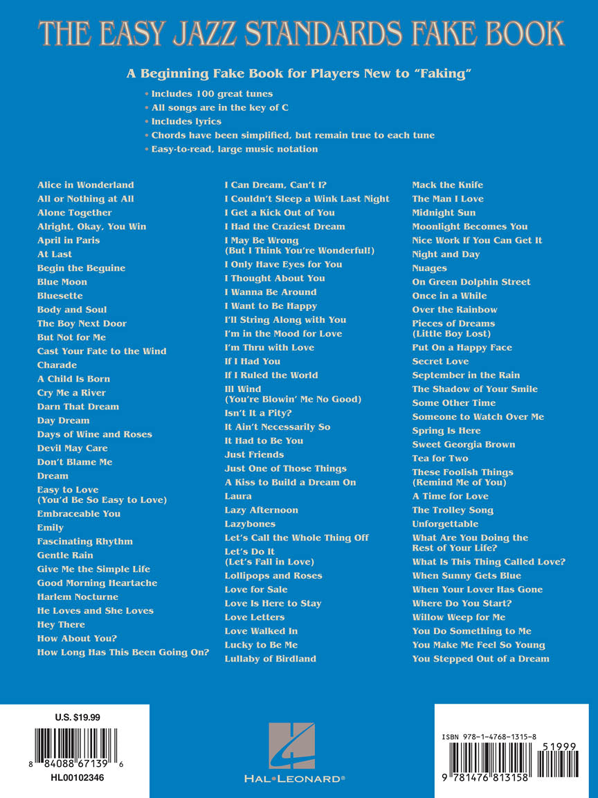 Easy Jazz Standards Fake Book