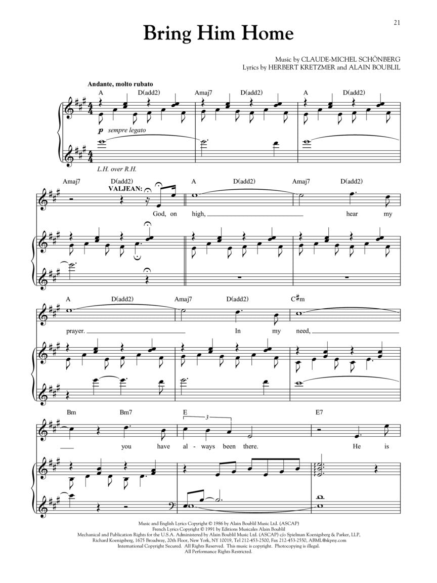 Les Misérables - Broadway Singer's Edition