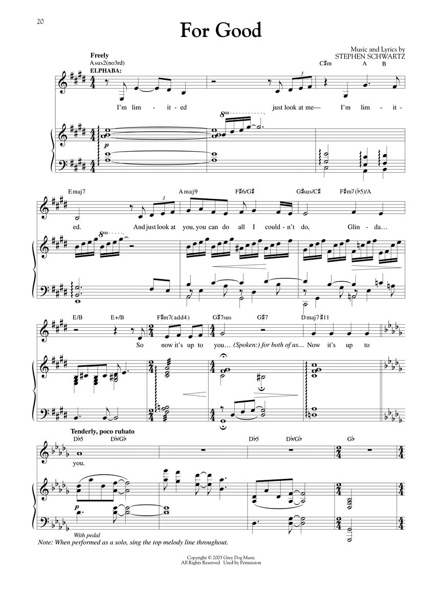 Wicked - Broadway Singer's Edition