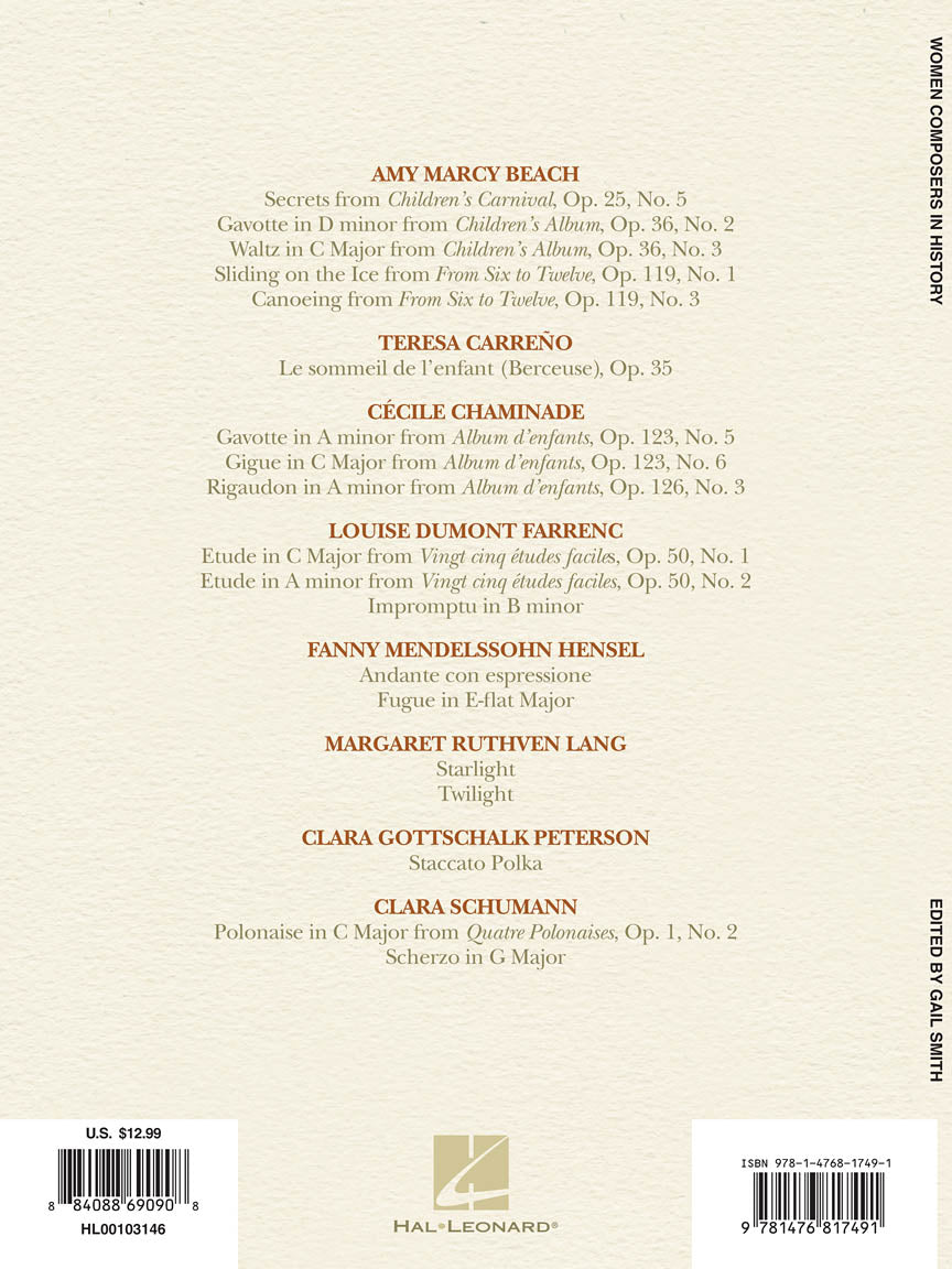 Women Composers in History 19 Intermediate to Late Intermediate Piano Pieces by 8 Composers