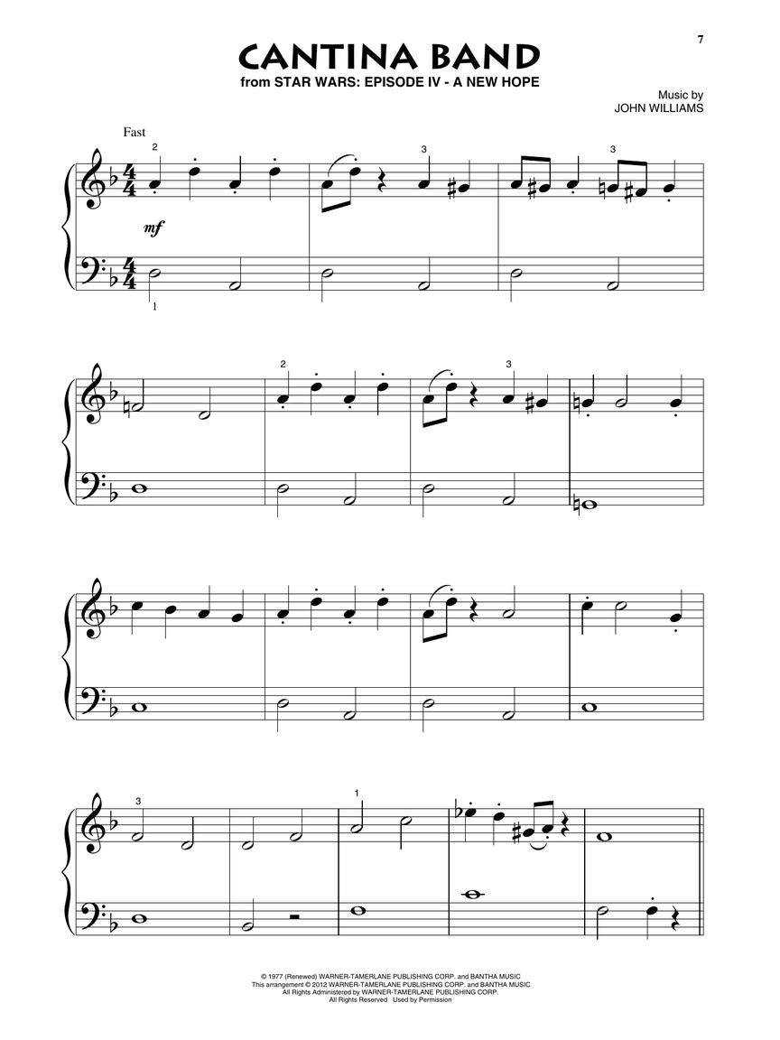 Star Wars for Beginning Piano Solo