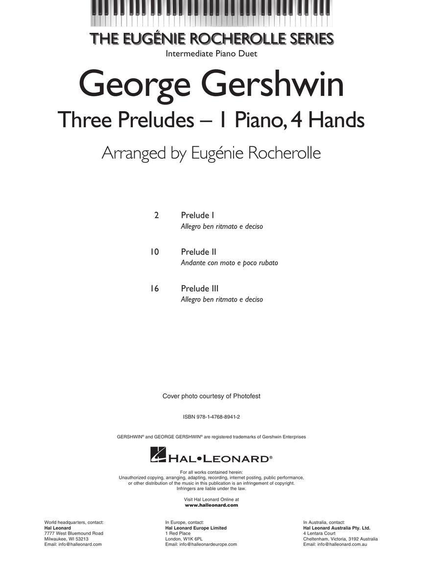 Gershwin: Three Preludes - Intermediate Piano Duets