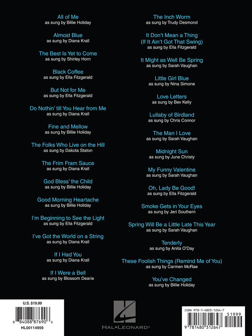 Jazz Divas Original Keys for Singers