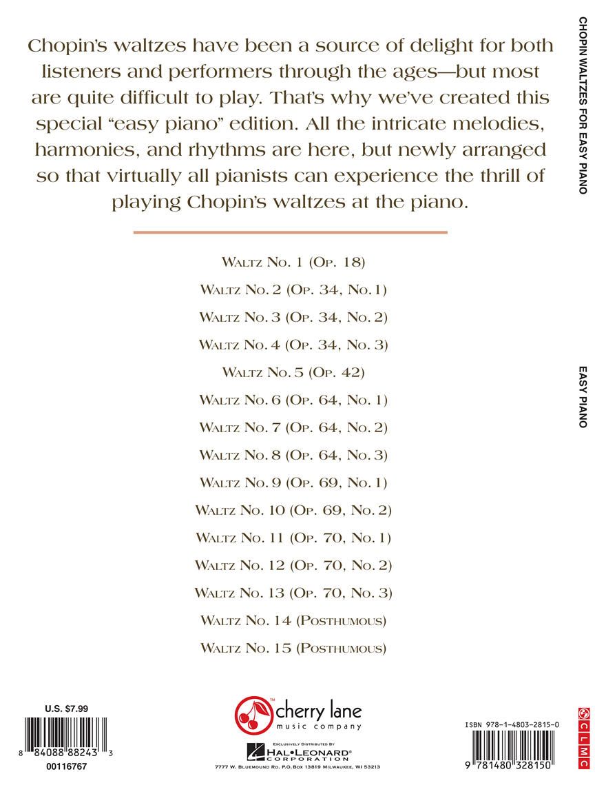 Chopin - Waltzes for Easy Piano