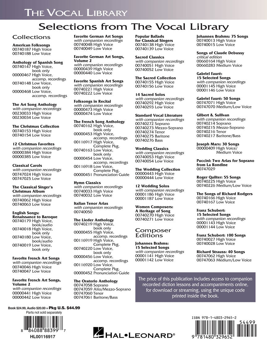 French Song Anthology Complete Package High Voice