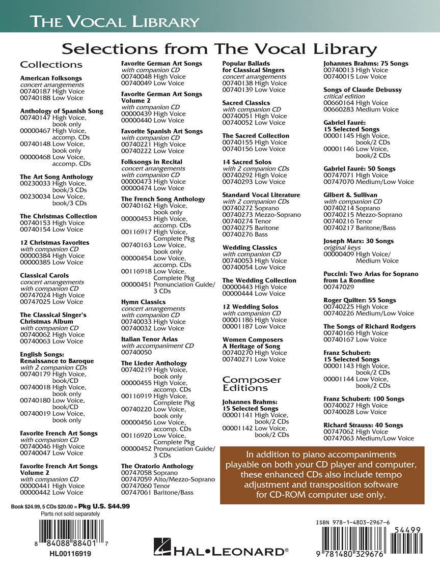Lieder Anthology Complete Package High Voice