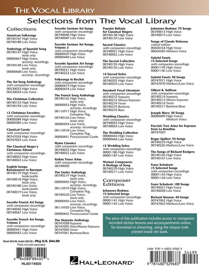 Lieder Anthology Complete Package