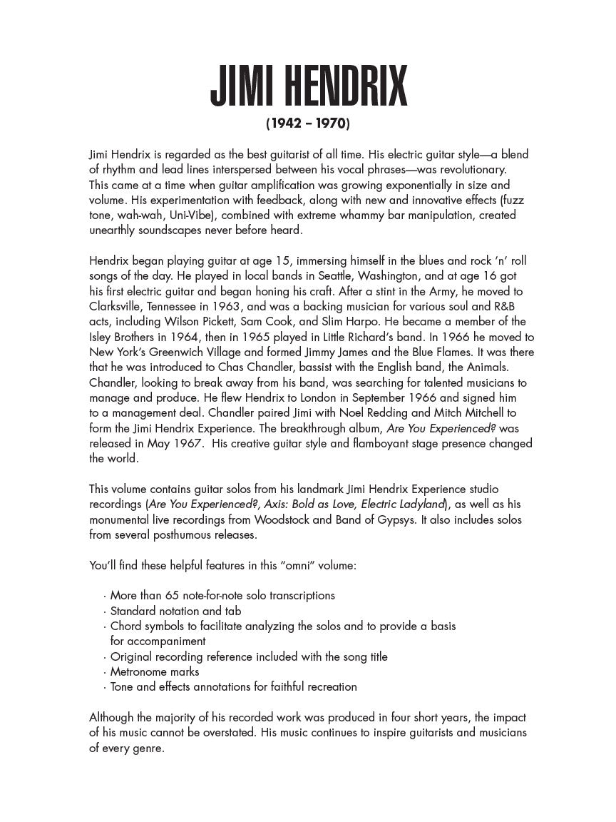 Hendrix, Jimi - Omnibook