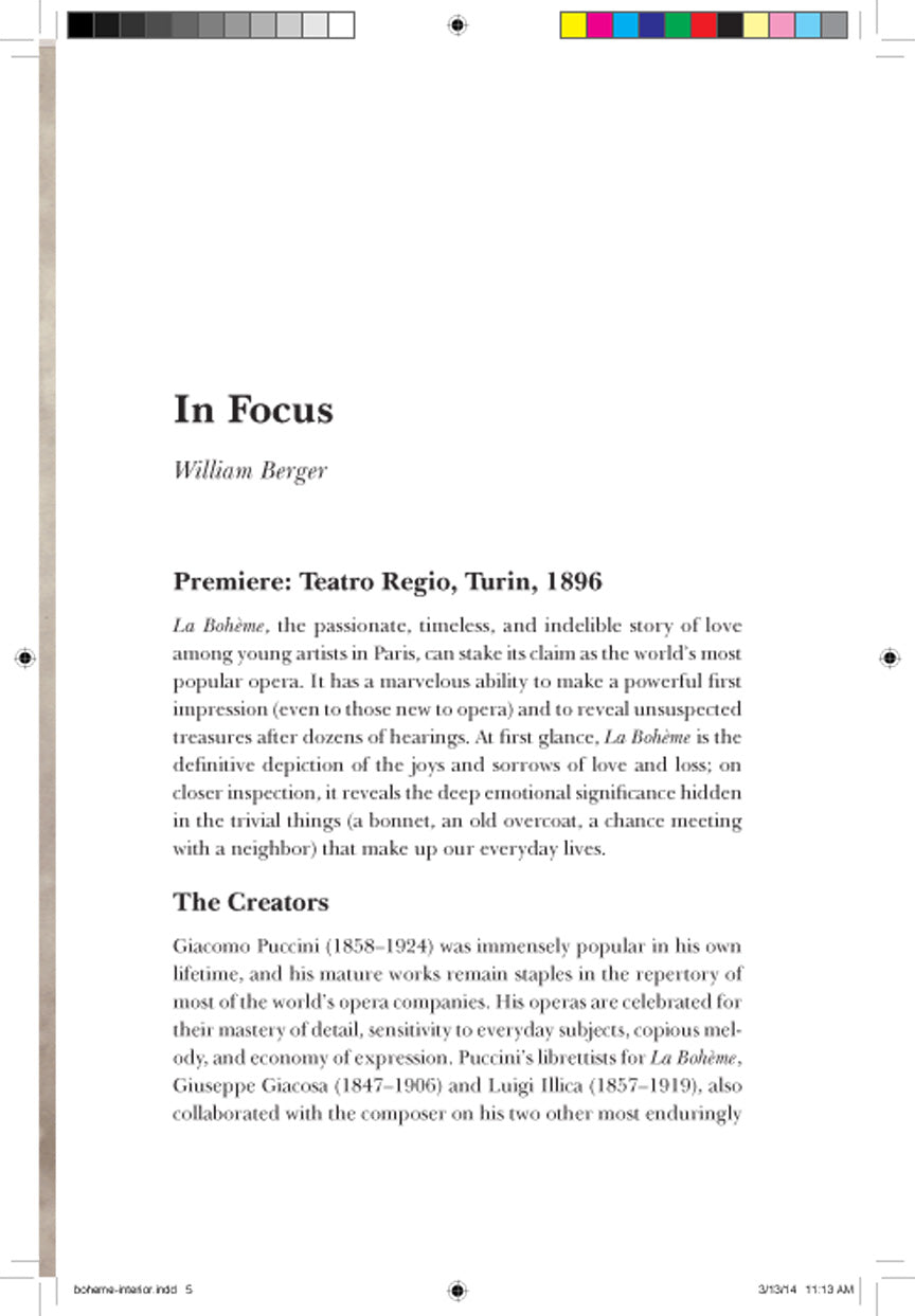 Puccini's La Boheme - The Metropolitan Opera Presents - Complete Libretto