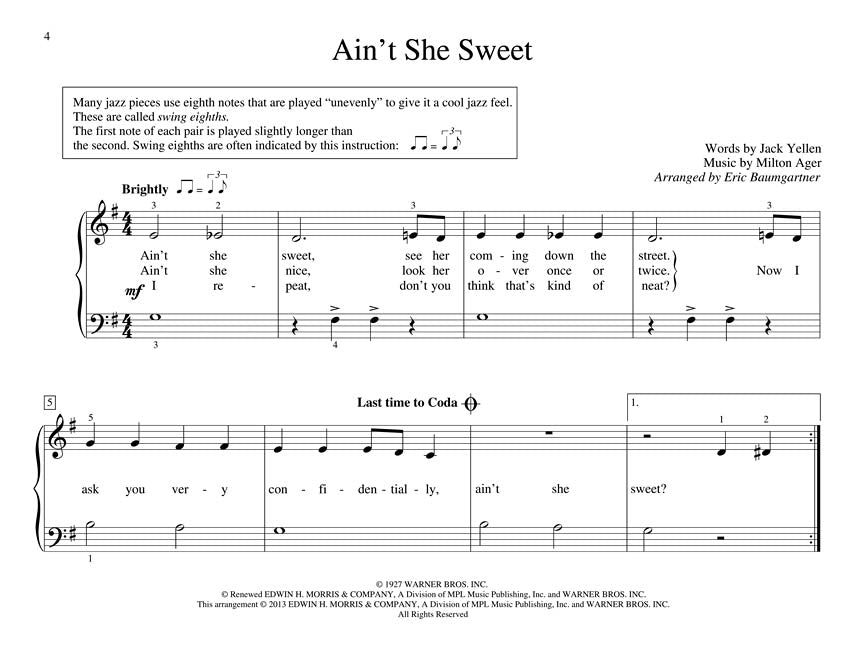 First Jazz Tunes - Thompson's Easiest Piano Course