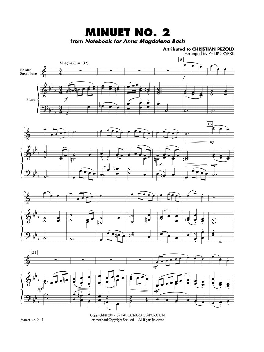 Classical Solos for Alto Saxophone, Vol. 2 - 15 Easy Solos for Contest and Performance