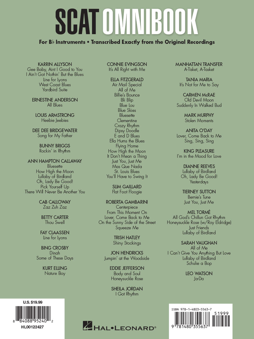 Scat Omnibook - for Vocalists and B-Flat Instruments