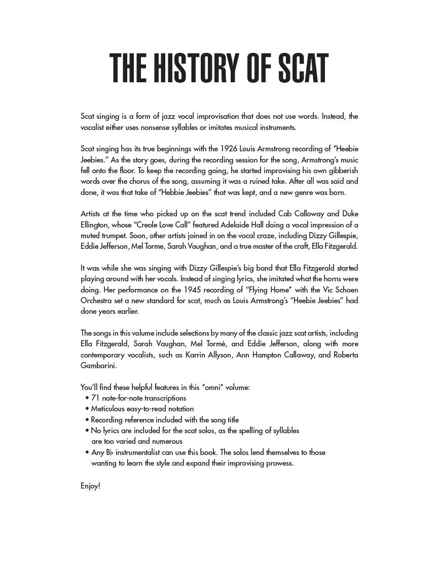 Scat Omnibook - for Vocalists and B-Flat Instruments