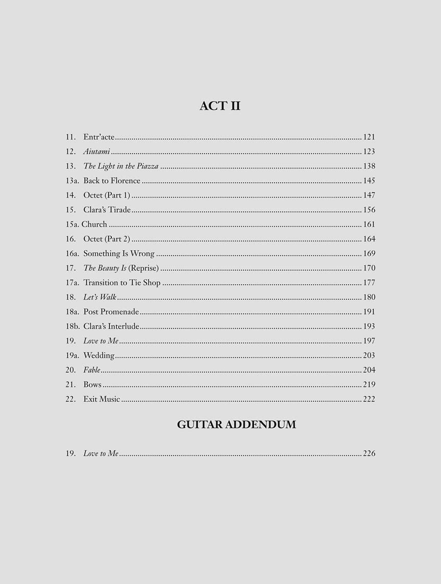 Clearance: Guettel The Light in the Piazza (Vocal Score)