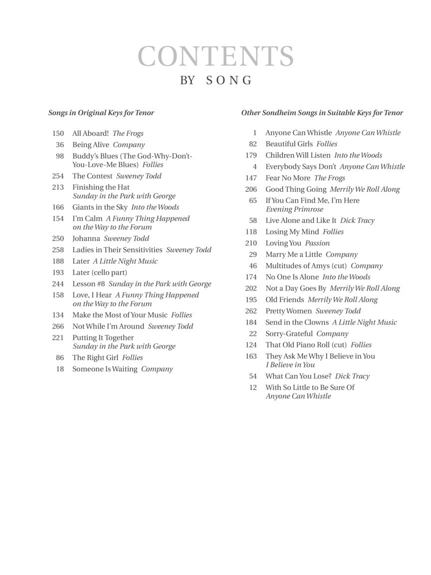 Sondheim for Singers Tenor