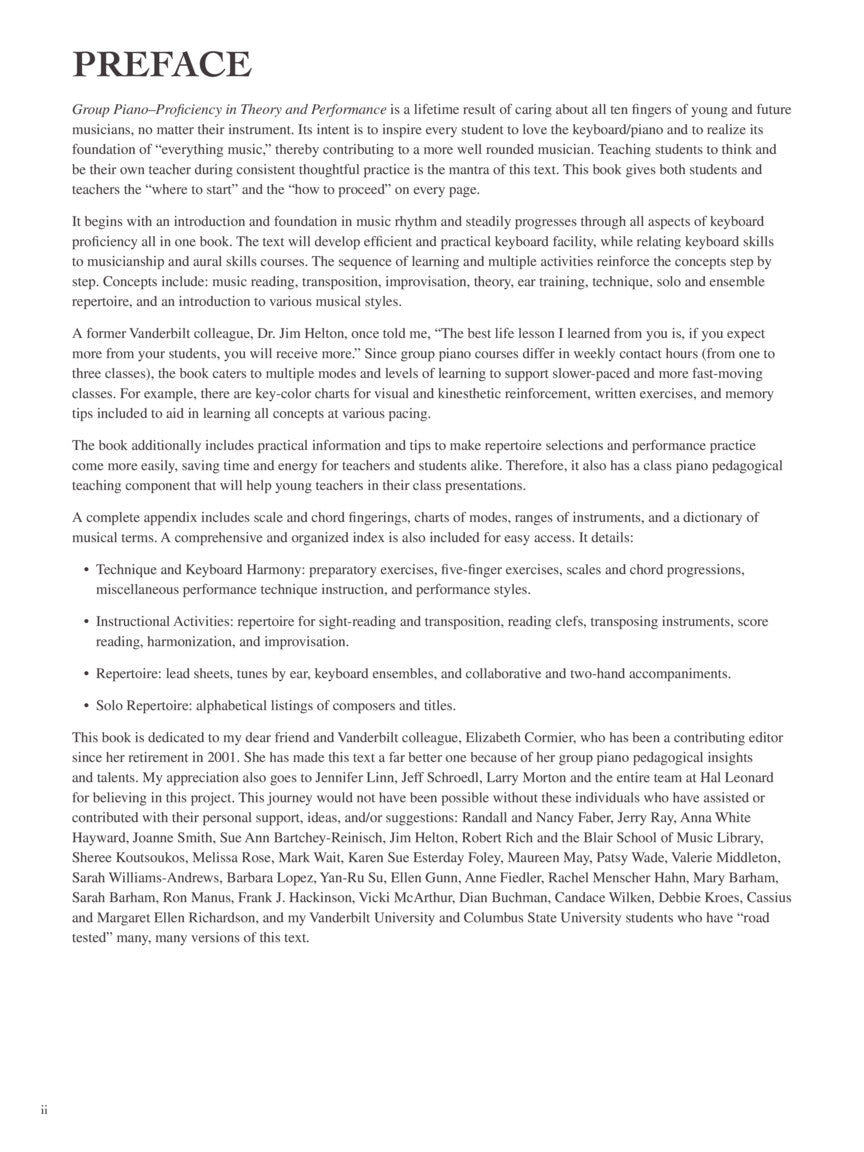 Group Piano - Proficiency in Theory and Performance