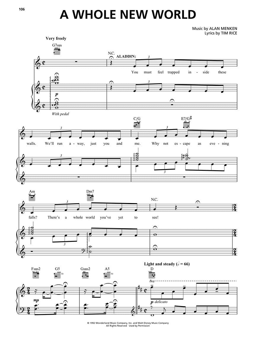 Menken: Aladdin, The Broadway Musical (Vocal Selections)