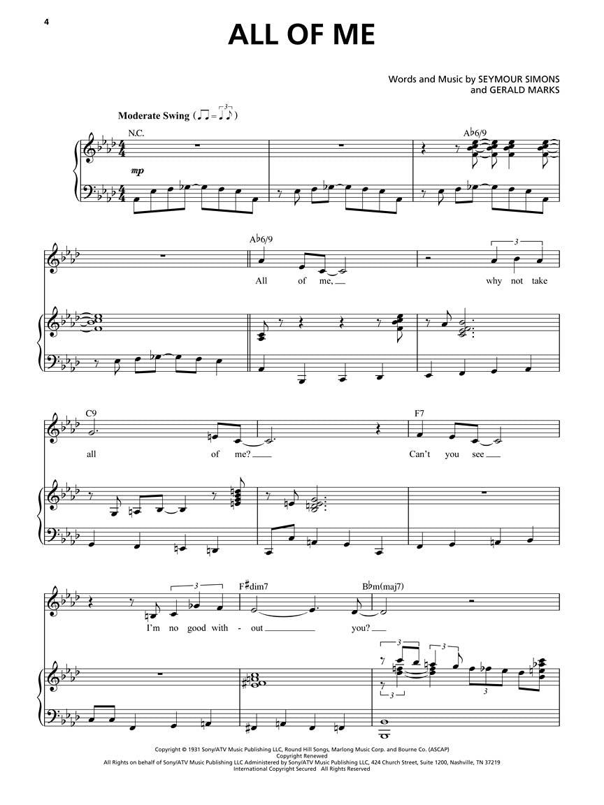 Sinatra, Frank - Centennial Songbook - Original Keys for Singers O/P