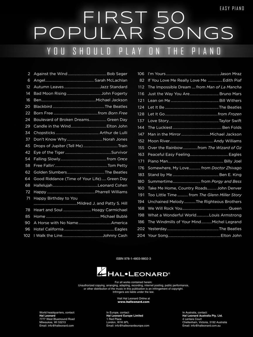 First 50 Popular Songs You Should Play on the Piano