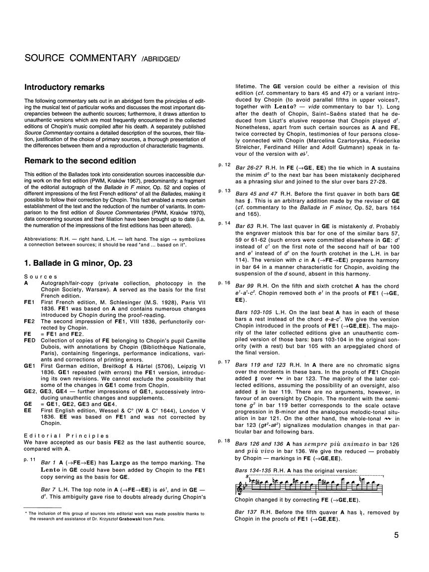 Chopin Ballades - Chopin National Edition Vol. I Ekier