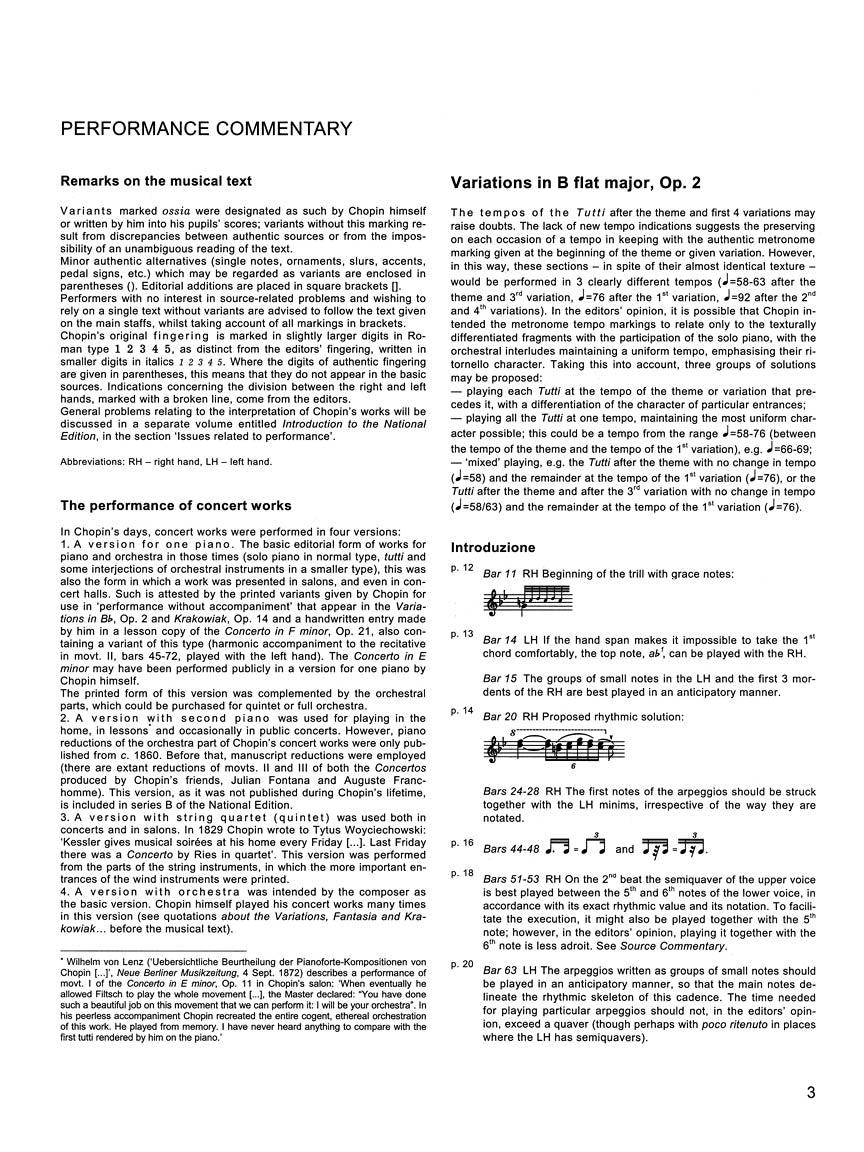 Chopin Concert Works for Piano and Orchestra - Version with Second Piano