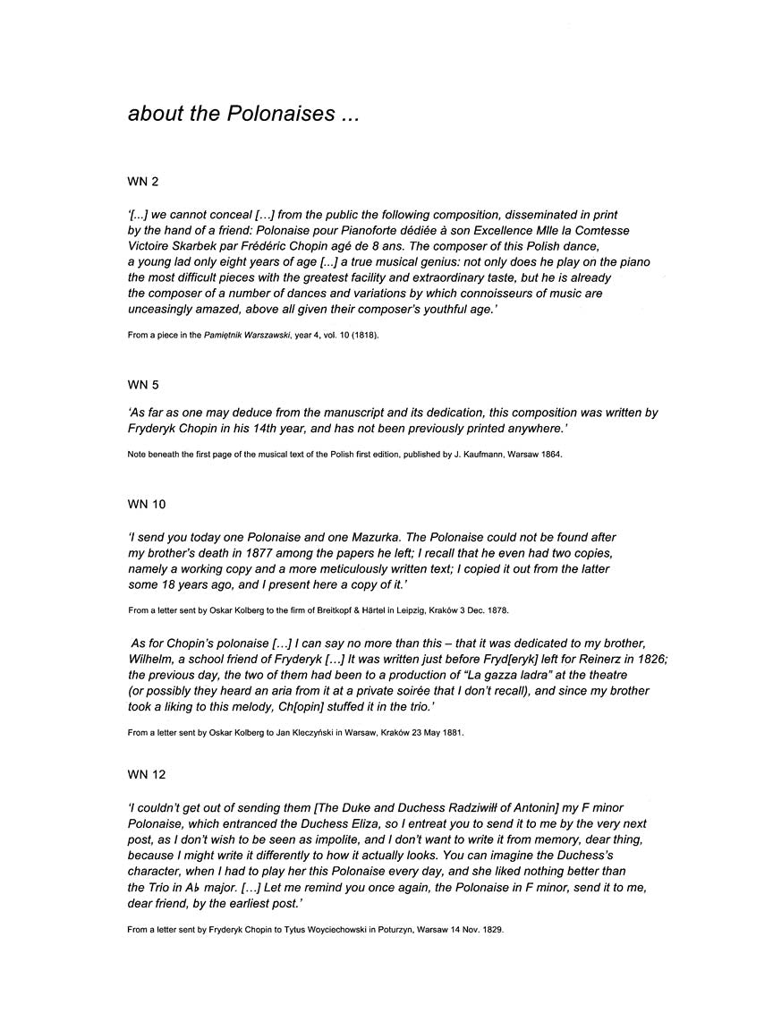 Chopin Polonaises Series B - Published Posthumously