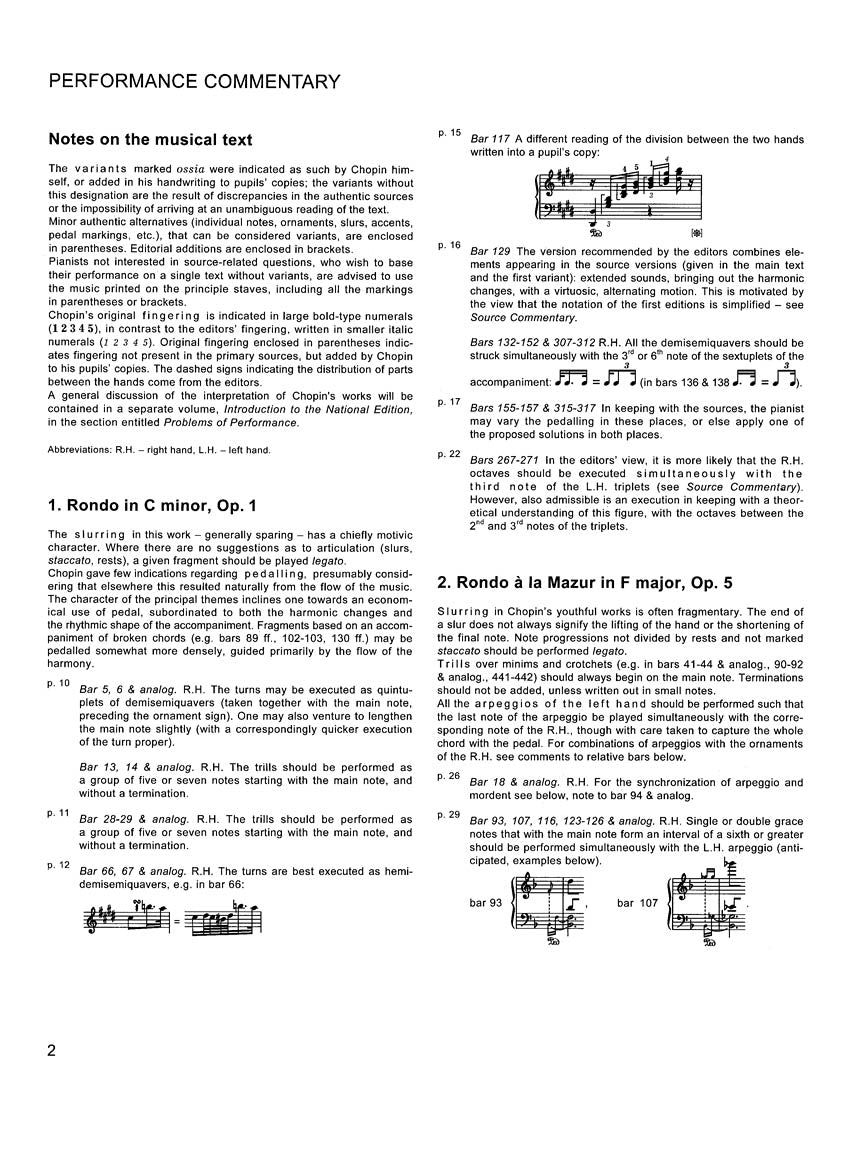 Chopin Rondos for Piano - Chopin National Edition