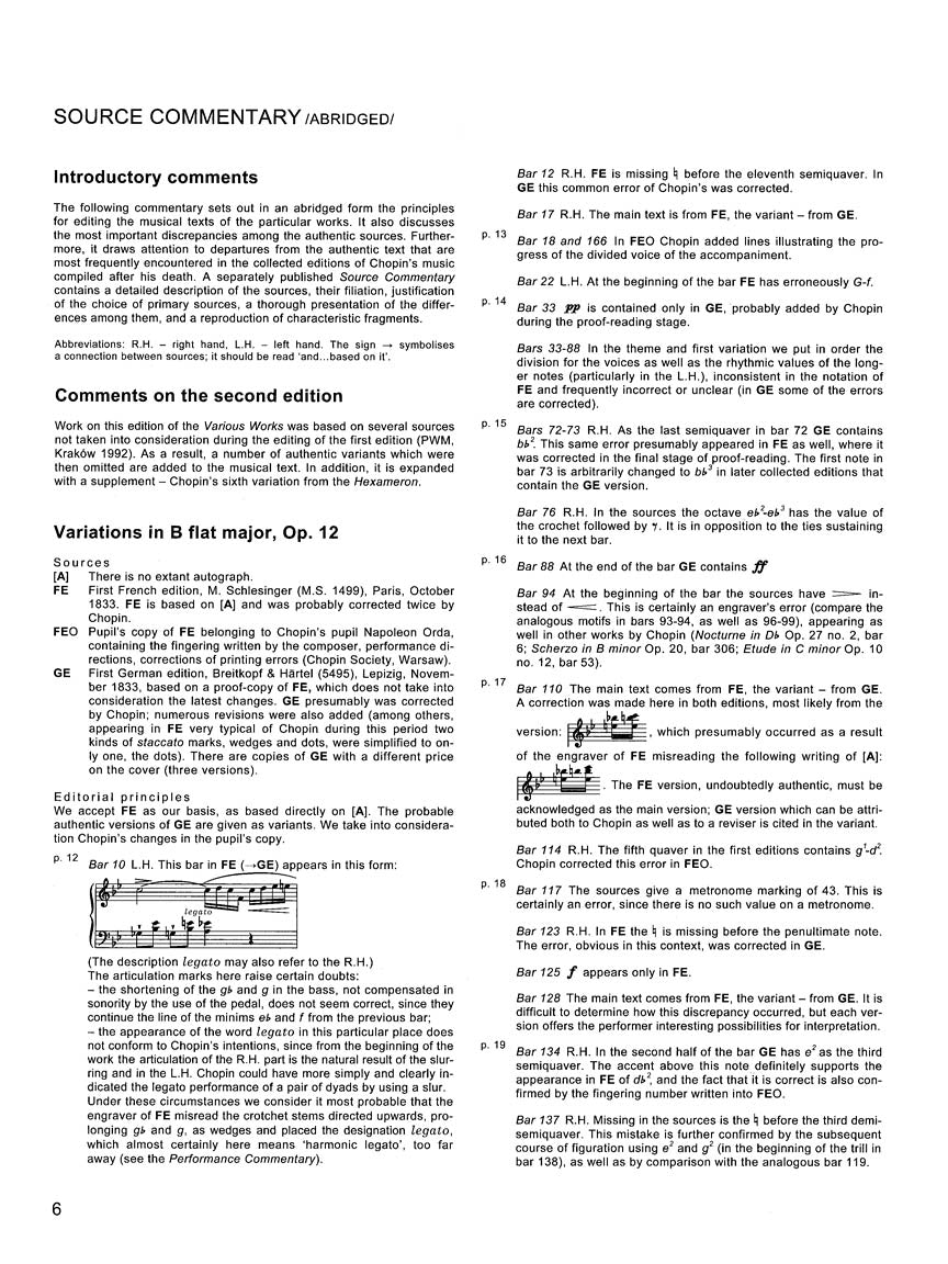 Chopin Various Works for Piano, Series A - Chopin National Editions Vol. XII