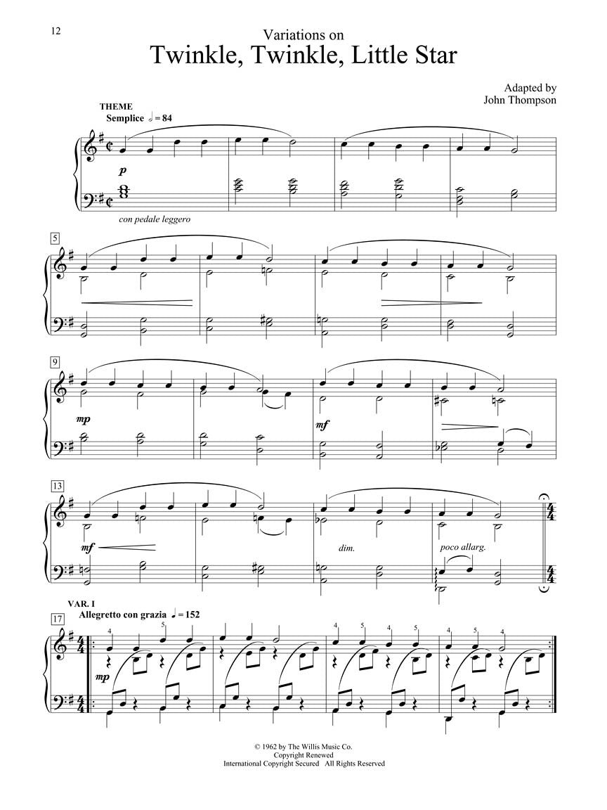 Theme and Variations - John Thompson Recital Series