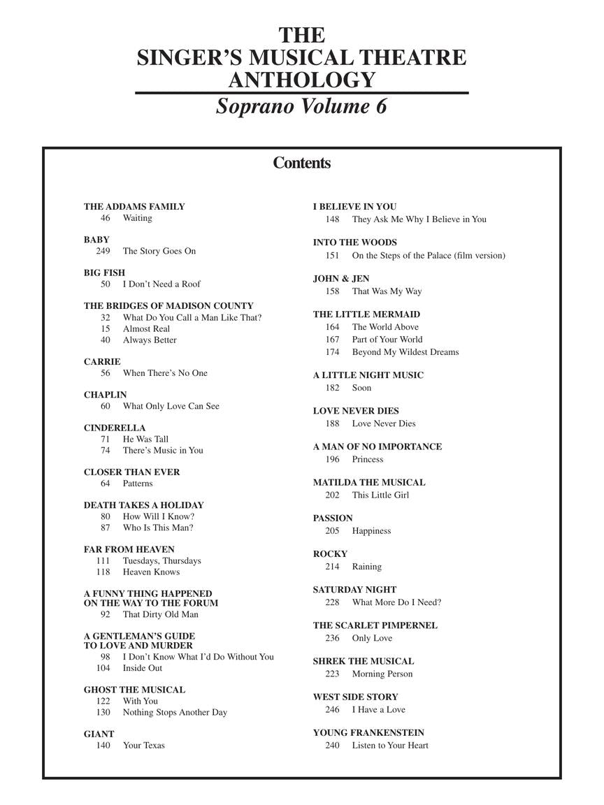 Singer's Musical Theatre Anthology - Soprano Vol 6