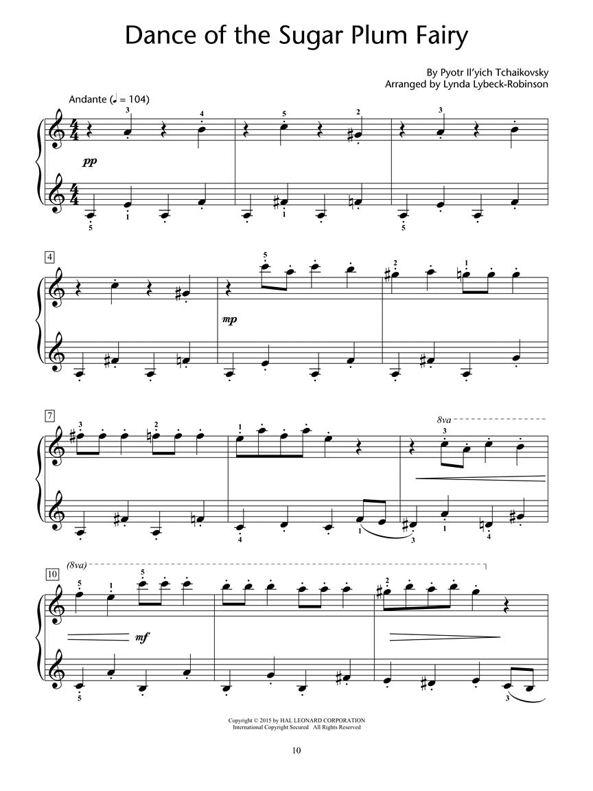 Tchaikovsky The Nutcracker Suite 6 Easy Arrangements for Piano