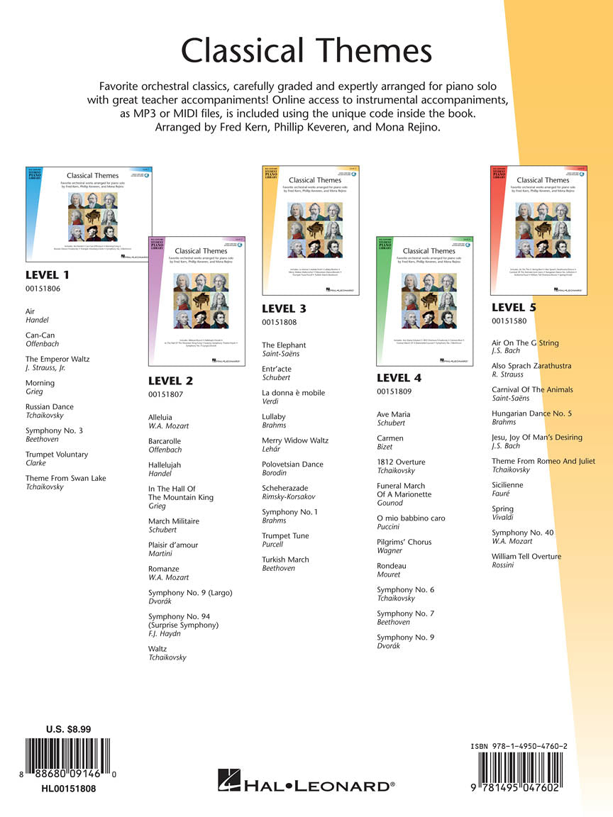 Classical Themes - Level 3 (Hal Leonard Student Piano Library)