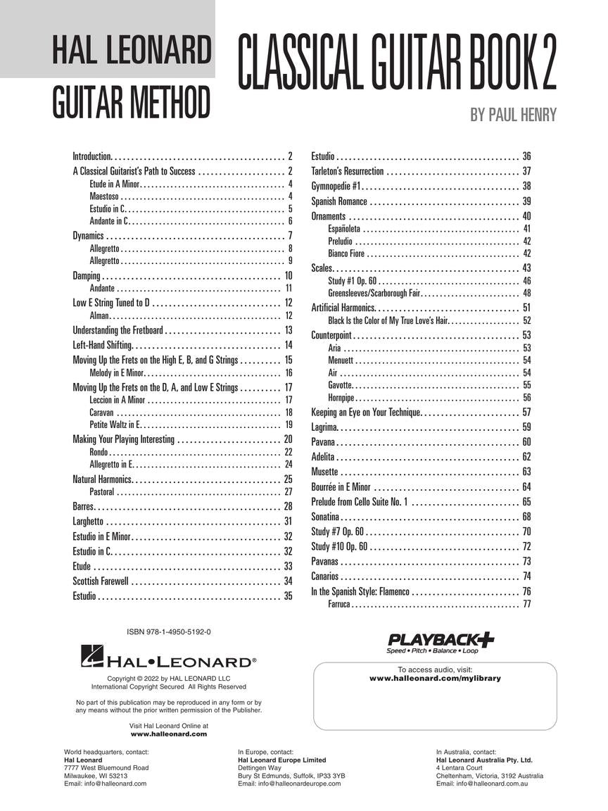 Hal Leonard Classical Guitar Method – Book 2