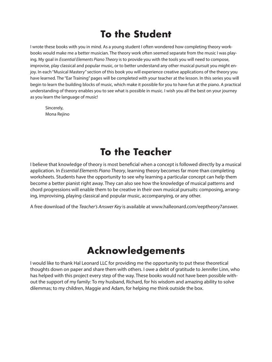 Essential Elements Piano Theory - Level 7