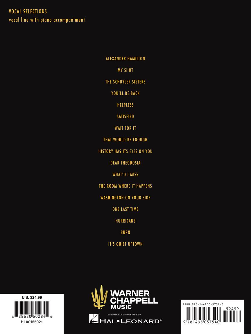 Hamilton - Piano/vocal Selections