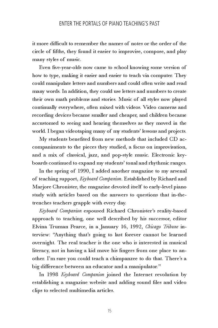 Music of Teaching: Learning to Trust Students' Natural Development