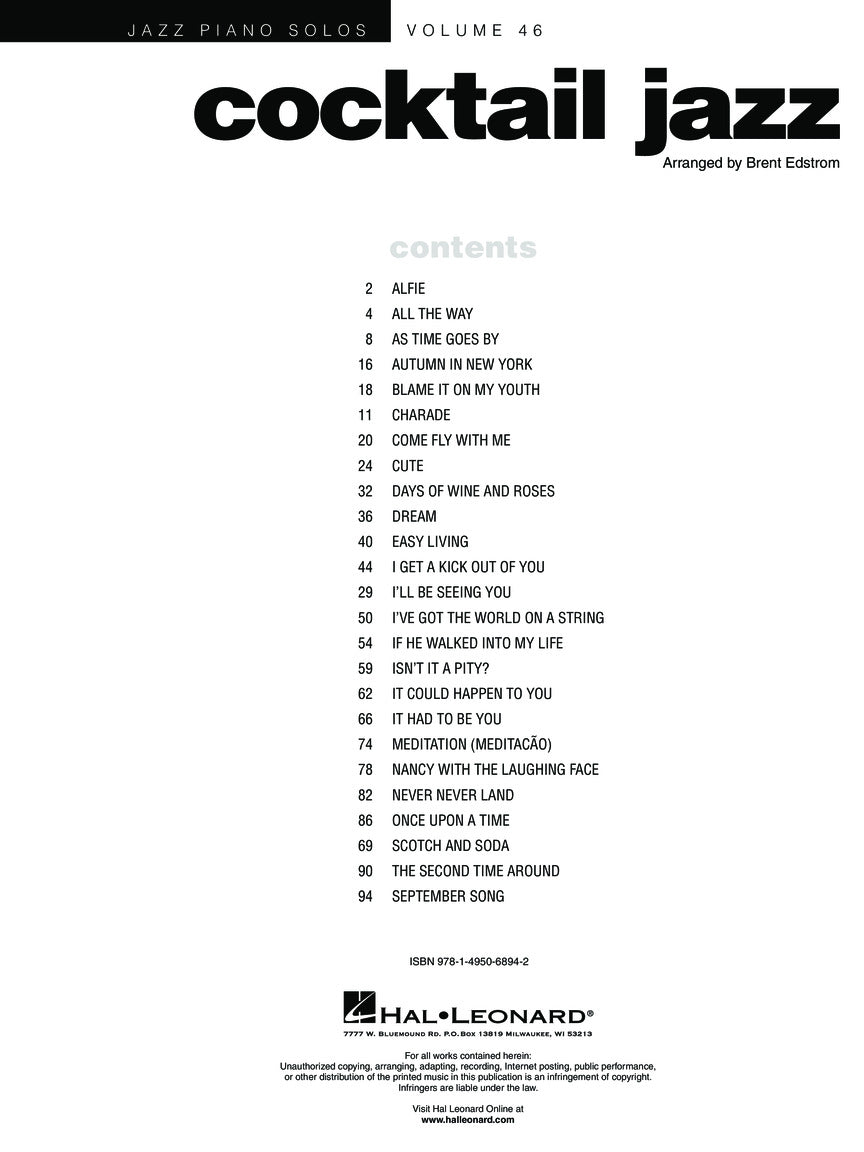 Cocktail Jazz - Jazz Piano Solos Series Vol. 46