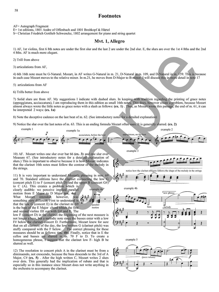 Mozart Clarinet Concerto, K. 622 Critical Urtext Edition - Clarinet and Piano Reduction
