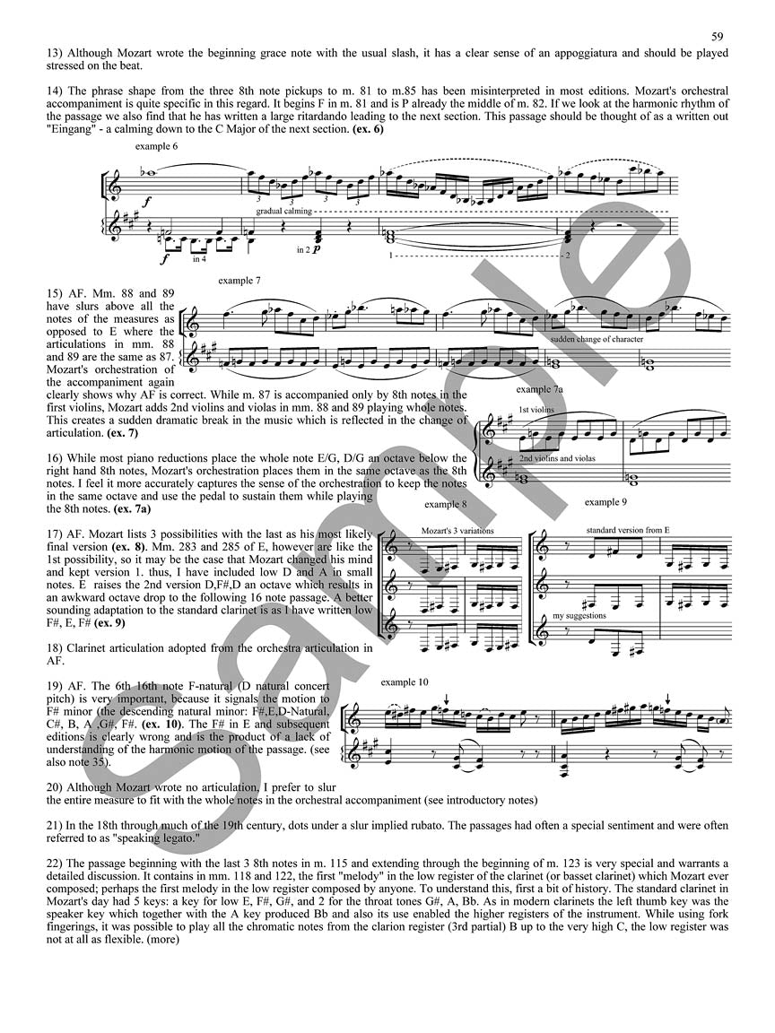 Mozart Clarinet Concerto, K. 622 Critical Urtext Edition - Clarinet and Piano Reduction
