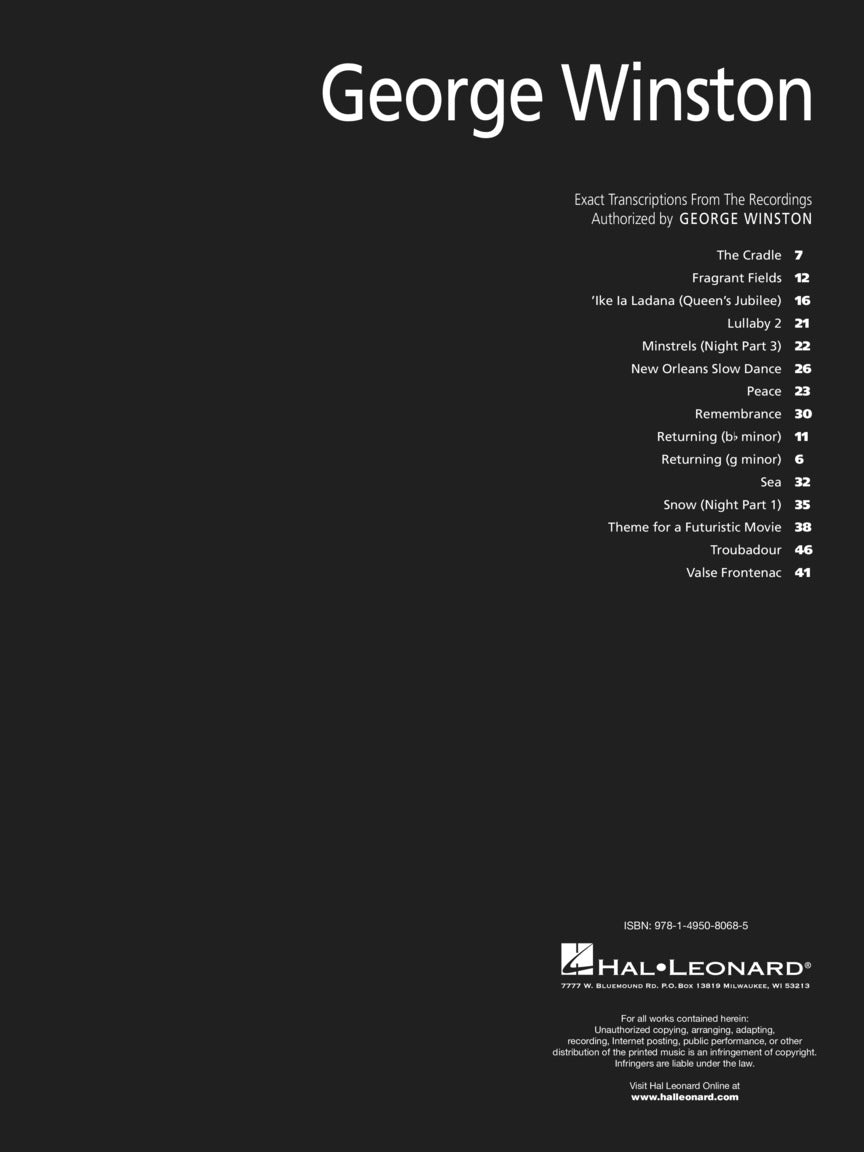 Winston, George - Solo Piano Collection