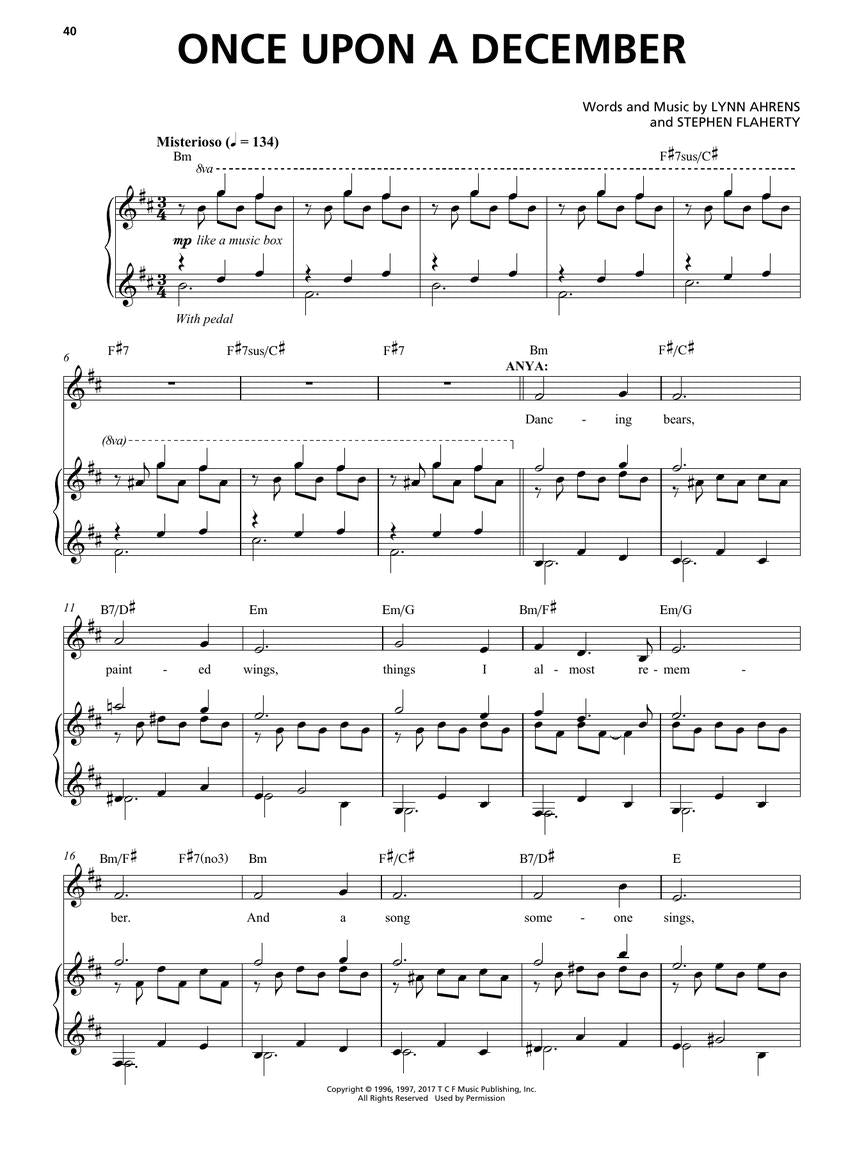Anastasia - New Broadway Musical Vocal Selections