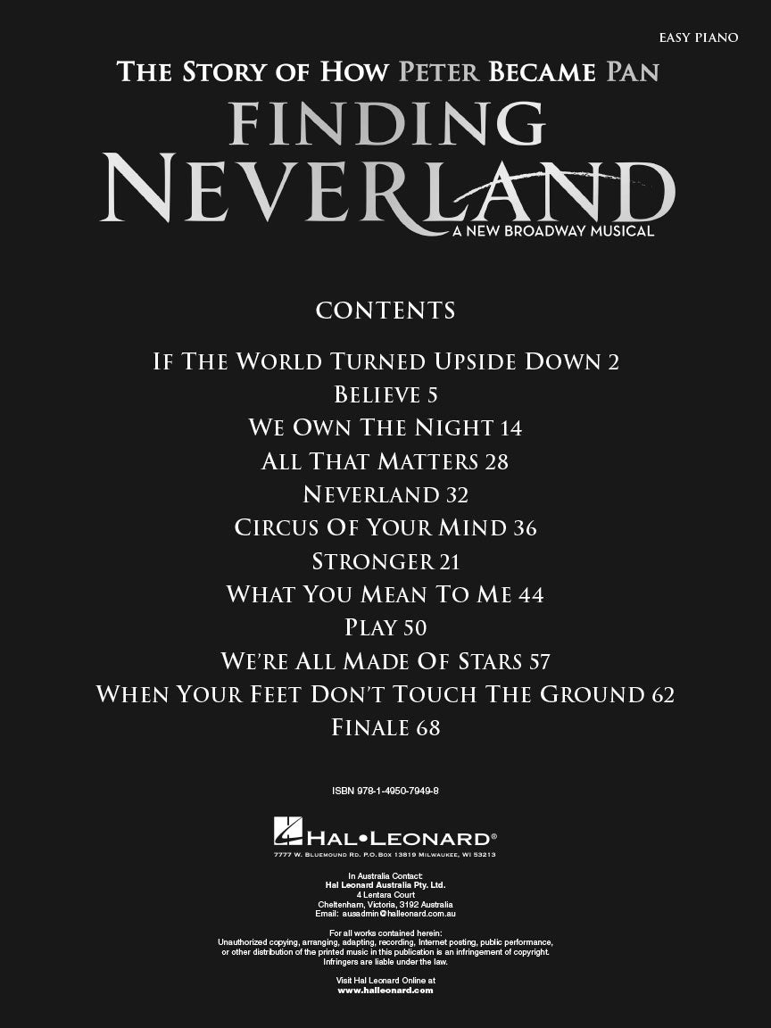 Finding Neverland - Easy Piano Selections