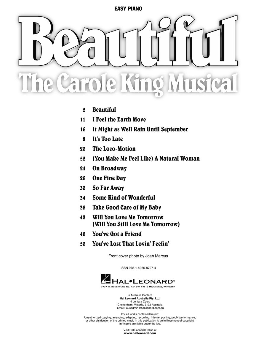 Beautiful - The Carole King Musical - Easy Piano