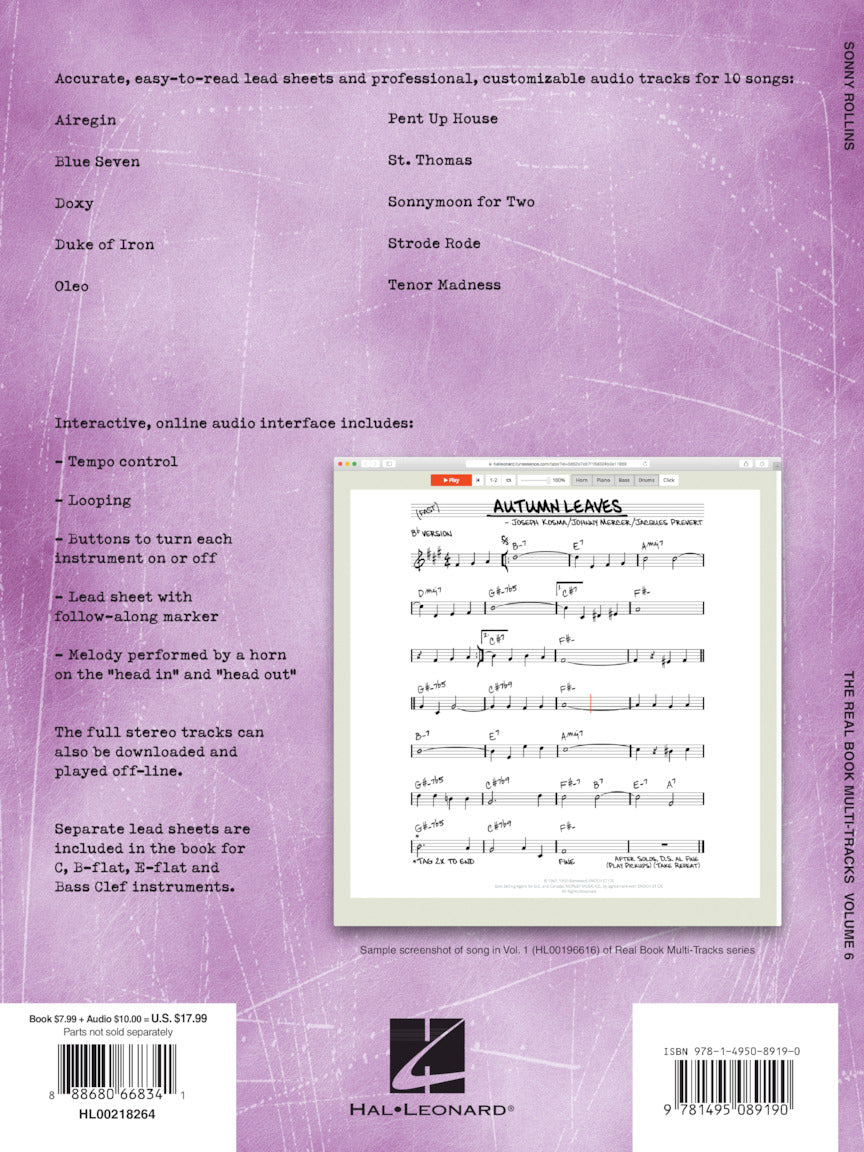 Rollins, Sonny - Play-Along - Real Book Multi-Tracks Vol. 6