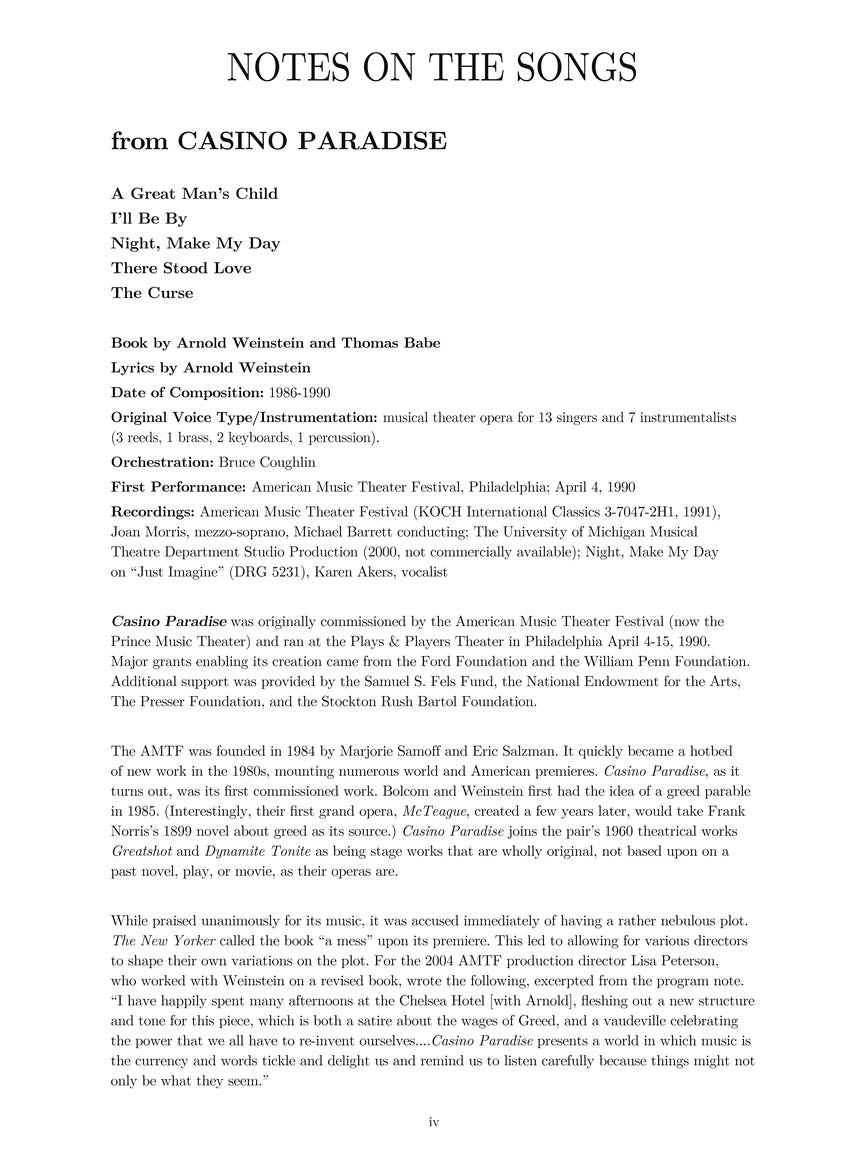 Bolcom Theatrical Songs - High Voice And Piano