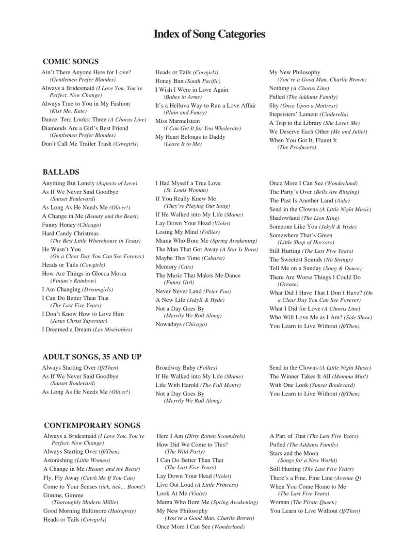 Singer's Musical Theatre Anthology - 16-Bar Audition