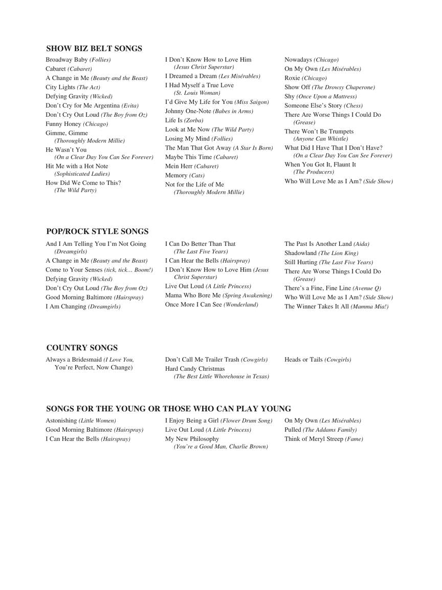 Singer's Musical Theatre Anthology - 16-Bar Audition