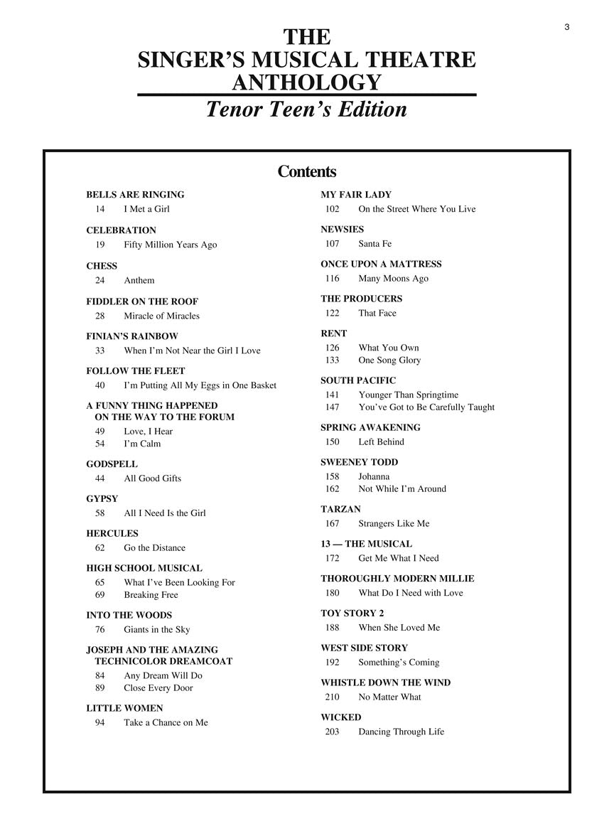 Singer's Musical Theatre Anthology Teen's Edition