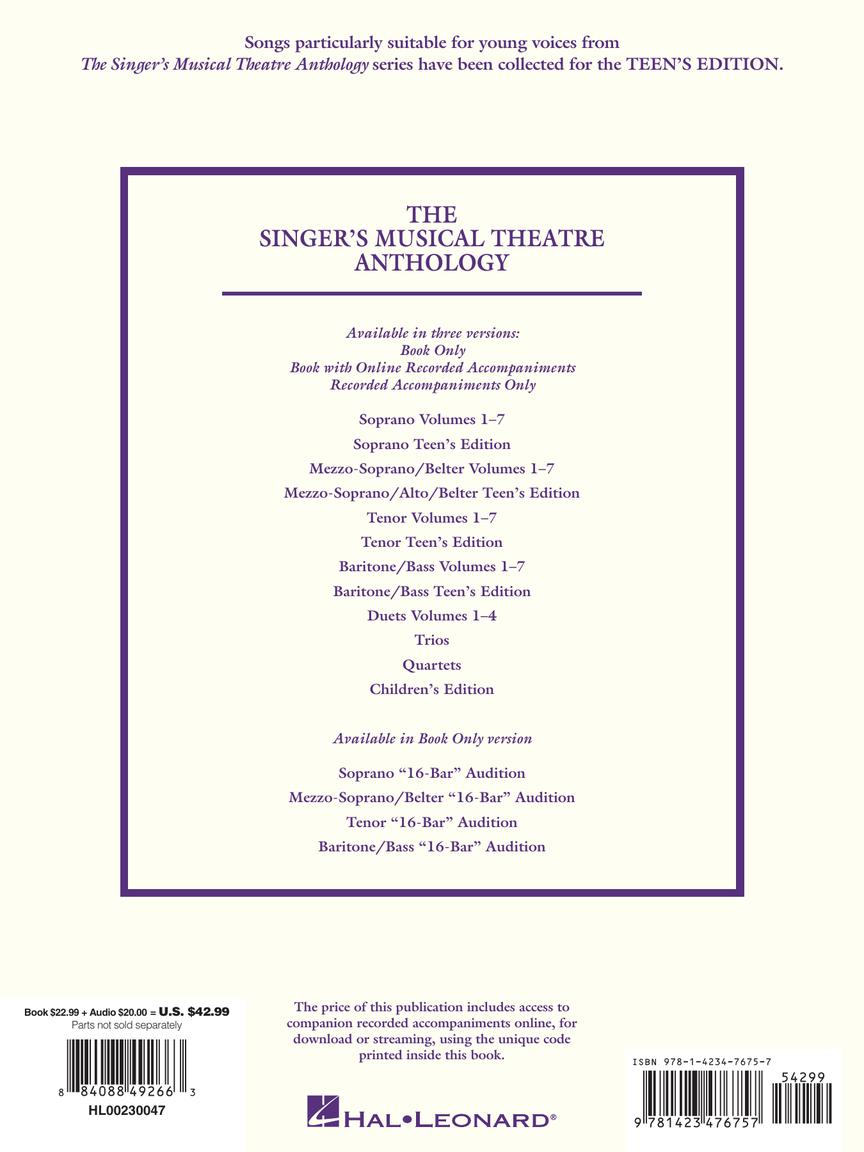 Singer's Musical Theatre Anthology Teen's Edition Soprano